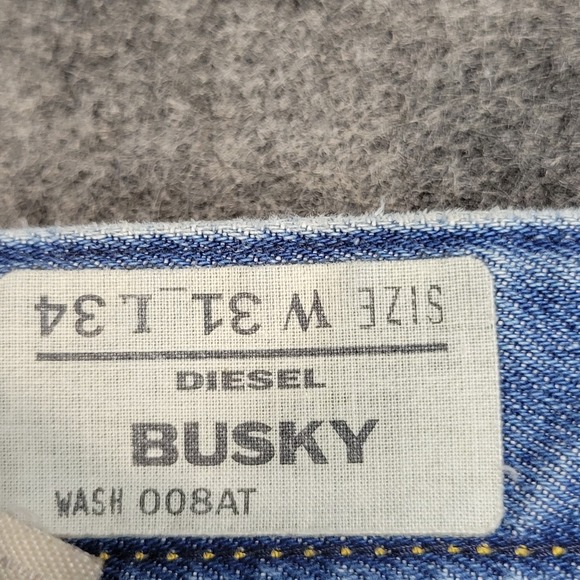 Diesel Shorts Mens 31x34 Blue Busky Cut Off Streetwear Grunge Outdoor Button Fly - Picture 9 of 10